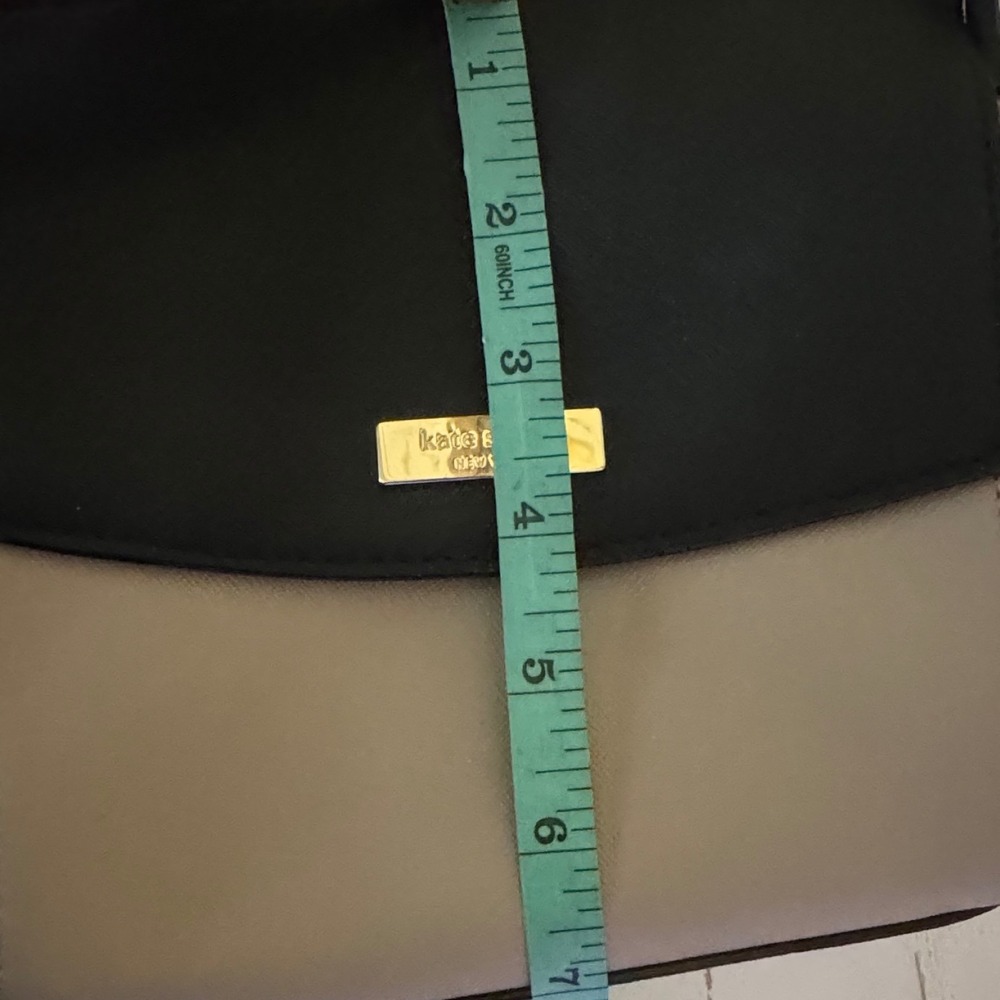 Kate Spade Laurel Mini Crossbody Leather Bi Tone Black Almondine Bag - Picture 11 of 11